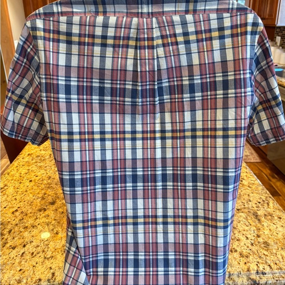 Ralph Lauren men’s short sleeve shirt.‎ Sharp blue/red plaid with logo. - Picture 7 of 8